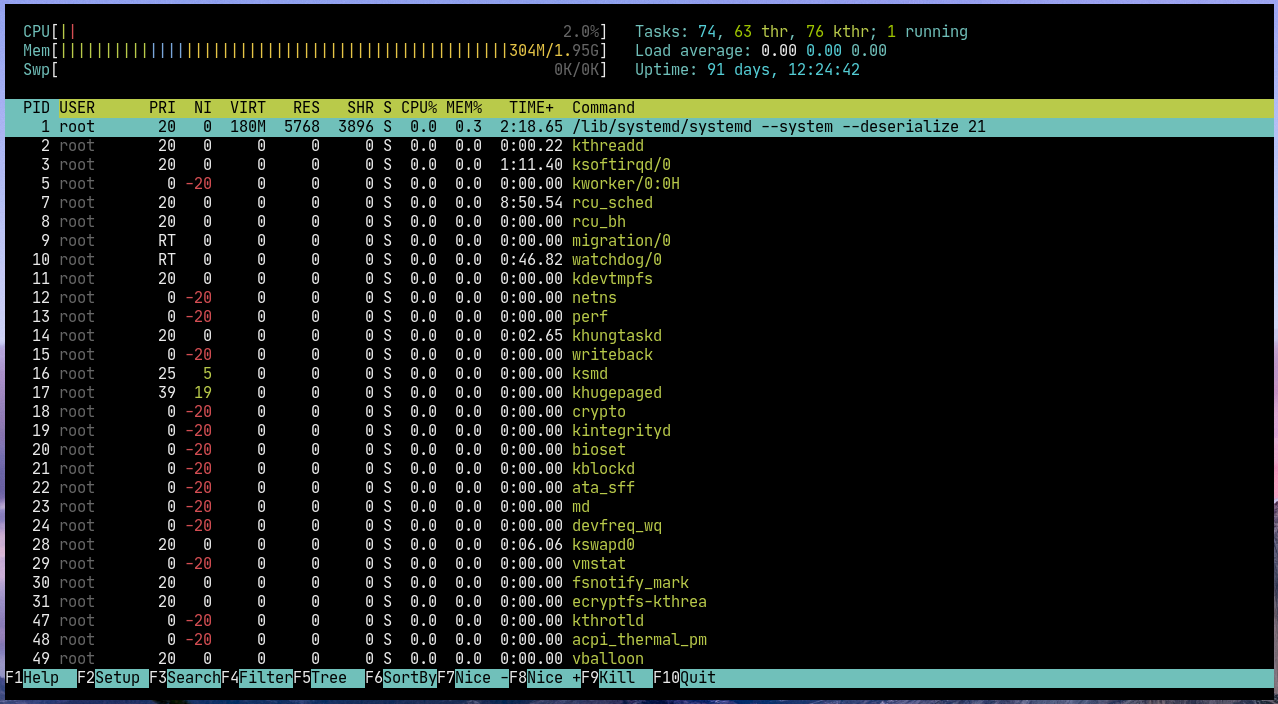 htop processes